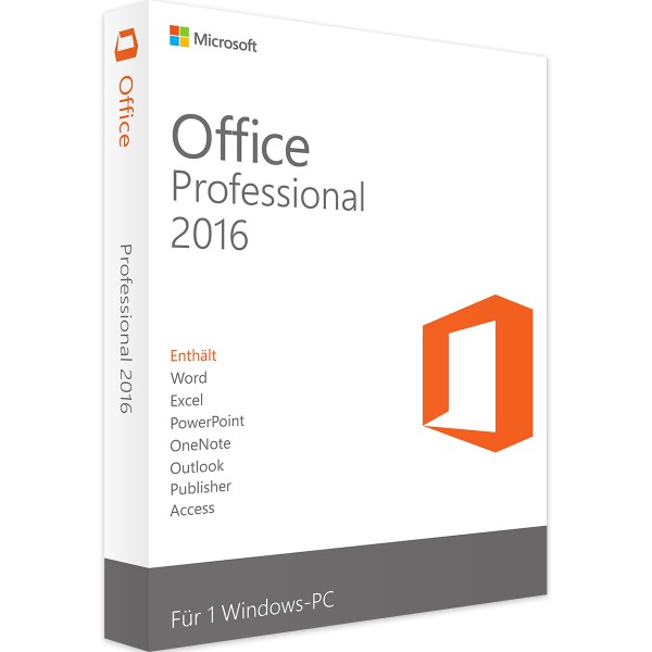 Microsoft Office 2016 Professional - Windows - Vollversie