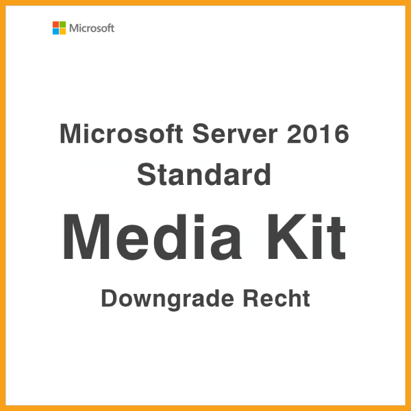 Microsoft Server 2016 Standaard Media Kit | Downgrade Rechts
