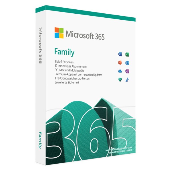Microsoft Office 365 Familie - 6 Gebruikers - Windows/ Mac/mobiele apparaten